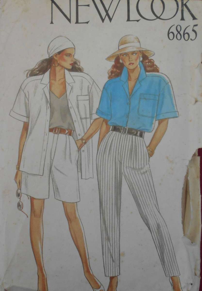 NEW LOOK PATTERNS 6865 SAFARI SHIRT-PANTS-SHORTS SIZE 8-18 COMPLETE CUT TO 18