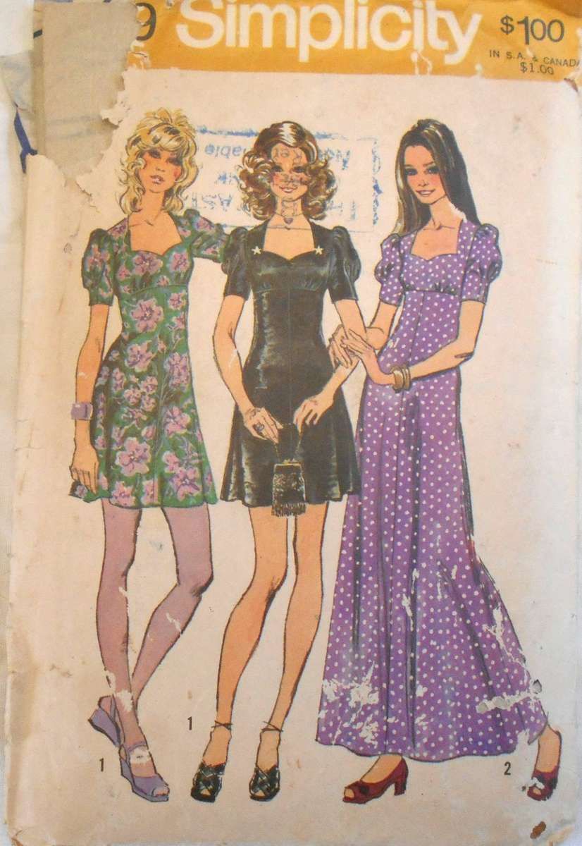 VINTAGE SIMPLICITY 9779 DRESS WITH SWEETHEART NECKLINE SIZE 16-COMPLETE