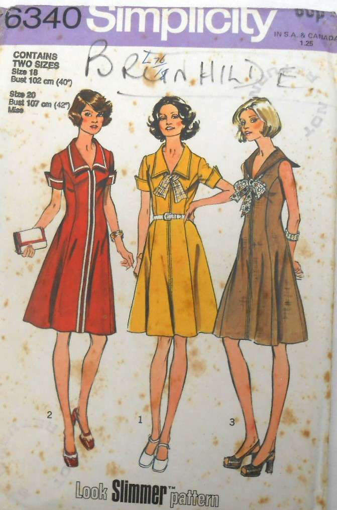 SIMPLICITY 6340 PRINCESS DRESS SIZE 18 & 20 BUST 102 CM & 107 CM -COMPLETE