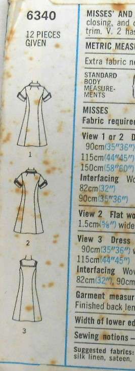 SIMPLICITY 6340 PRINCESS DRESS SIZE 18 & 20 BUST 102 CM & 107 CM -COMPLETE