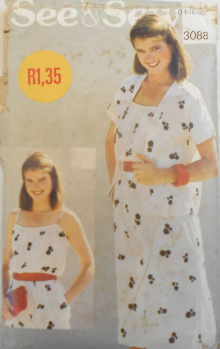 BUTTERICK 3088 JACKET & DRESS SIZE 14-16-18 COMPLETE-PART CUT TO 16