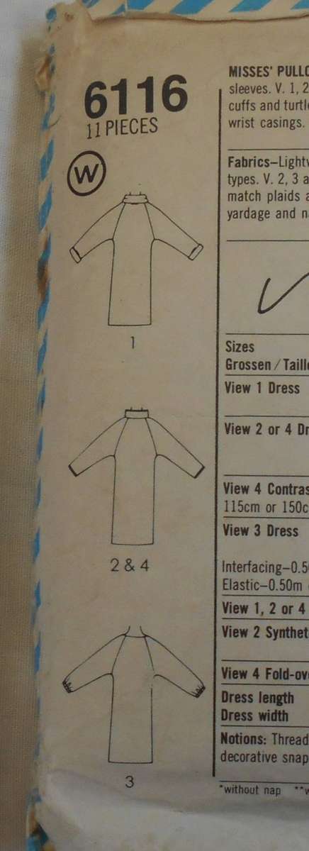 SIMPLICITY 6116 PULLOVER DRESS SIZE 10 COMPLETE