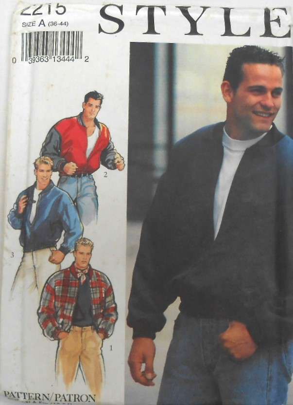 STYLE 2215 MENS CASUAL JACKETS SIZE 36-44 COMPLETE-UNCUT-F/FOLDED