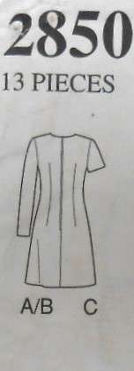 STYLE 2850 DRESS WITH POCKET FEATURESIZE 8-18 COMPLETE CUT TO 12