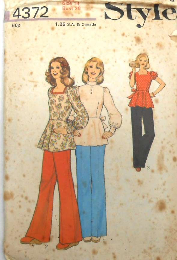 VINTAGE STYLE 4372 TUNIC & PANTS SIZE 14 BUST 36 COMPLETE