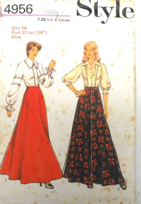 VINTAGE STYLE 4956 PANELLED SKIRT & BLOUSE SIZE 14 BUST 92 CM COMPLETE