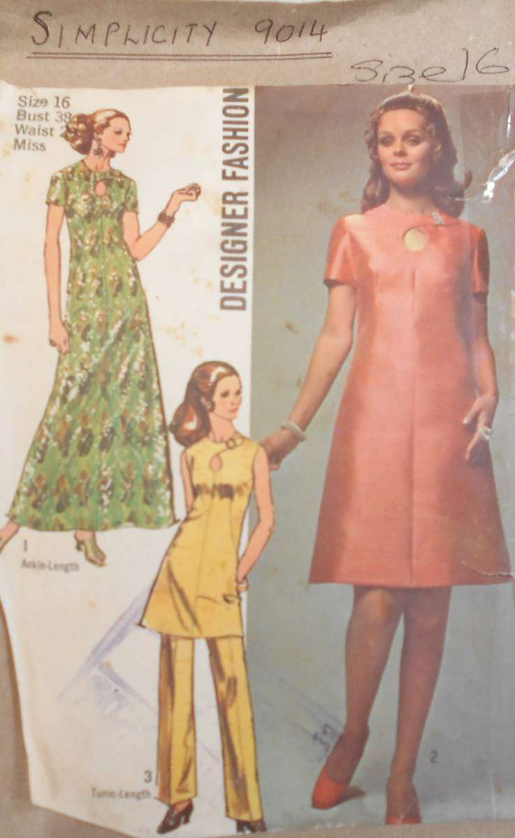 VINTAGE SIMPLICITY 9014 DRESS-TUNIC-PANTS SIZE 16 COMPLETE
