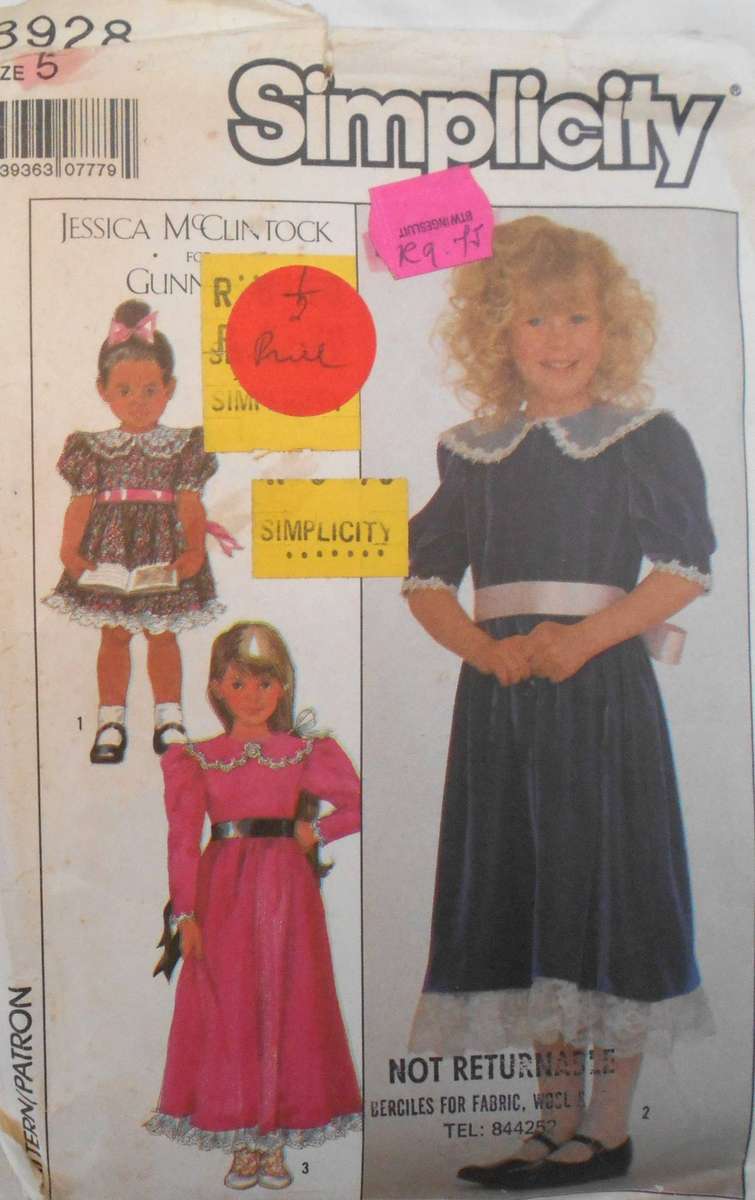 SIMPLICITY 8928 GIRLS DRESS IN 3 LENGTHS SIZE 5 YEARS COMPLETE