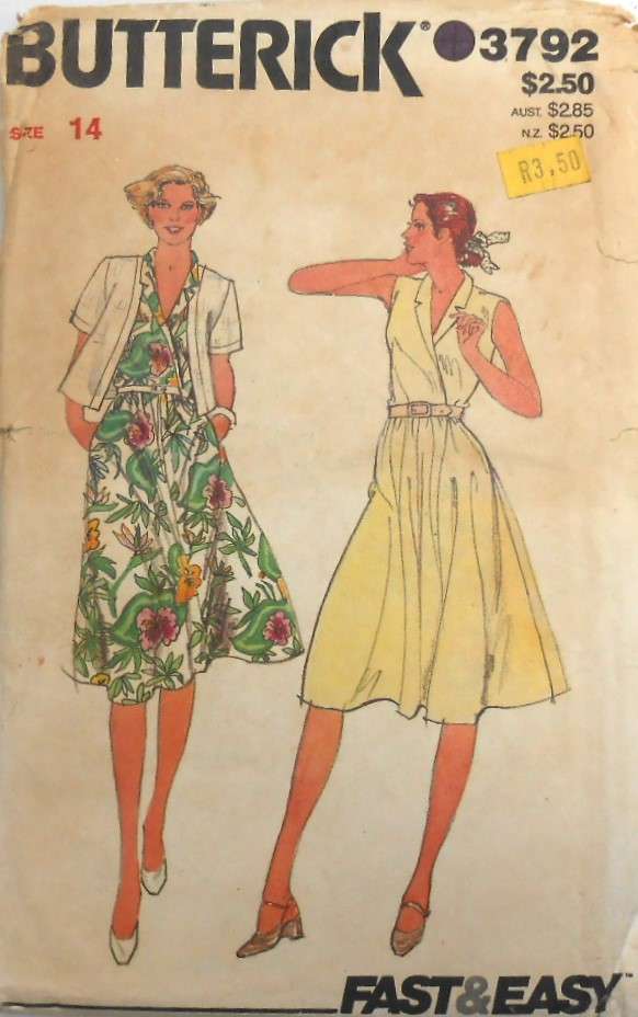 BUTTERICK 3792 DRESS-JACKET SIZE 14 COMPLETE