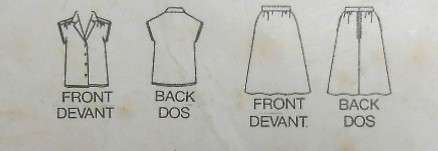 BUTTERICK 3808 BLOUSE & SKIRT SIZE 3-10-12 COMPLETE-CUT TO 12