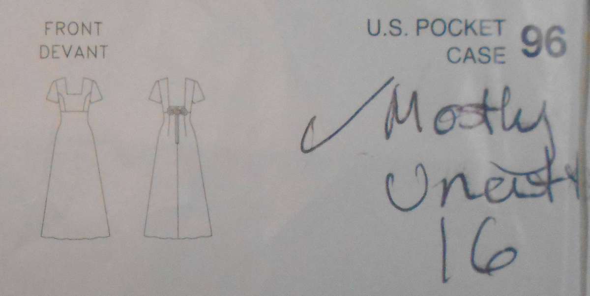 BUTTERICK 6916 LINED A LINE DRESS SIZE 12-14-16 COMPLETE-MOSTLY UNCUT TO 1`6