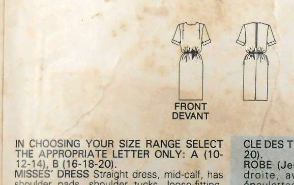 BUTTERICK 5488 DRESS SIZE 10-12-14 COMPLETE-CUT TO 12