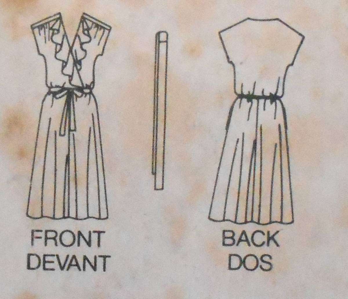 BUTTERICK 3804 DRESS WITH FRONT FRILL & BELT SIZE 8-10-12 COMPLETE-UNCUT-F/FOLDED