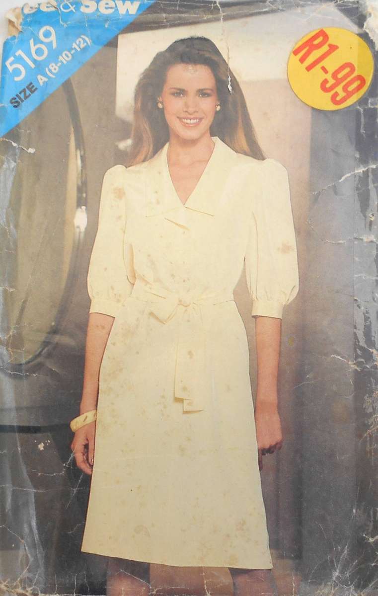BUTTERICK 5169 DRESS & BELT SIZE 8-10-12 COMPLETE-UNCUT-F/FOLDED