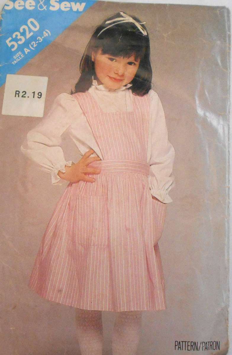 BUTTERICK 5320 TODDLER/GIRLS PINAFORE SIZE 2-3-4 YEARS COMPLETE