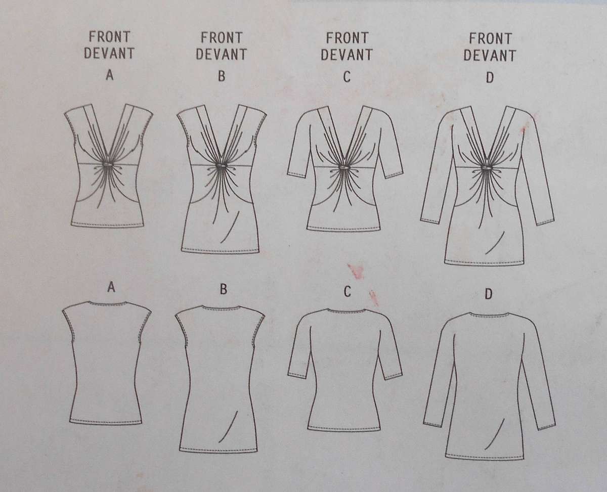 BUTTERICK B5495 LOOSE FITTING TOPS WITH FRONT DRAPE GATHERED SIZE 16-18-20-22 COMPLETE-CUT TO 22