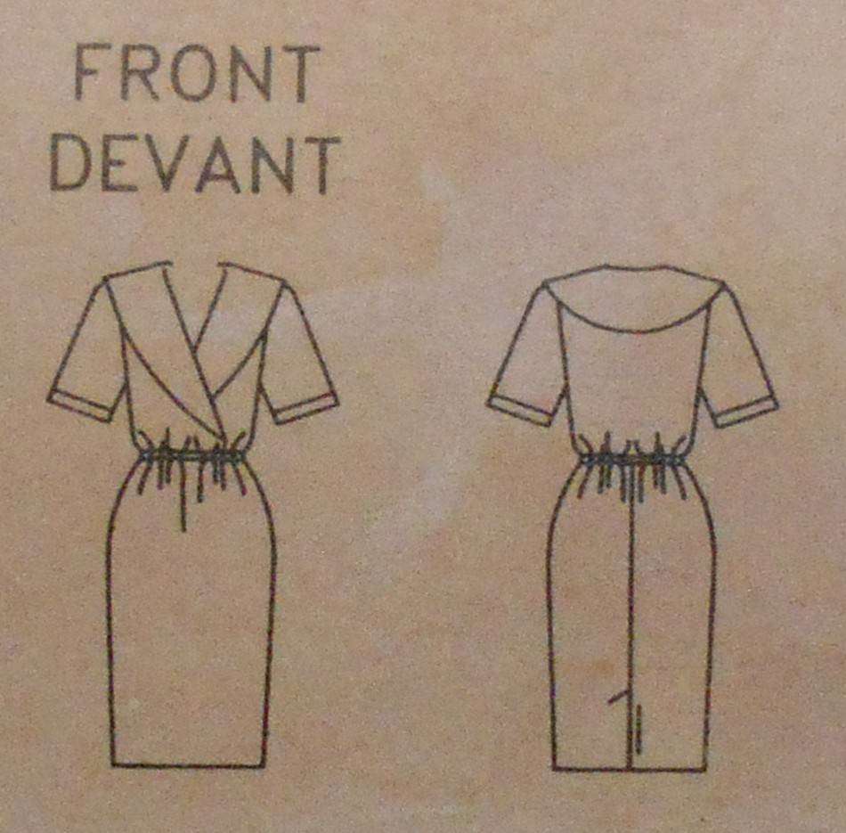 BUTTERICK 5539 DRESS WITH LARGE COLLAR WITH MOCK WRAP FRONTSIZE 6-14 COMPLETE-CUT TO 14