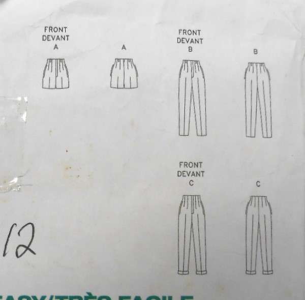 VOGUE 9264 SHORTS & PANTS SIZE 8-10-12-COMPLETE-CUT TO 12