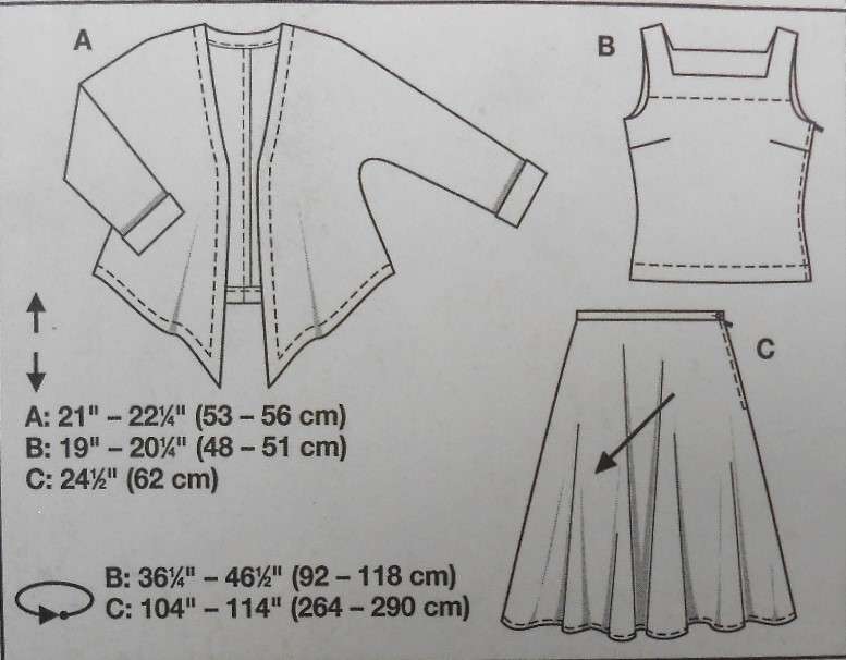 BURDA 8109 SKIRT-TOP-JACKET/TOP SIZE 10-22 COMPLETE-UNCUT-TF/FOLDED