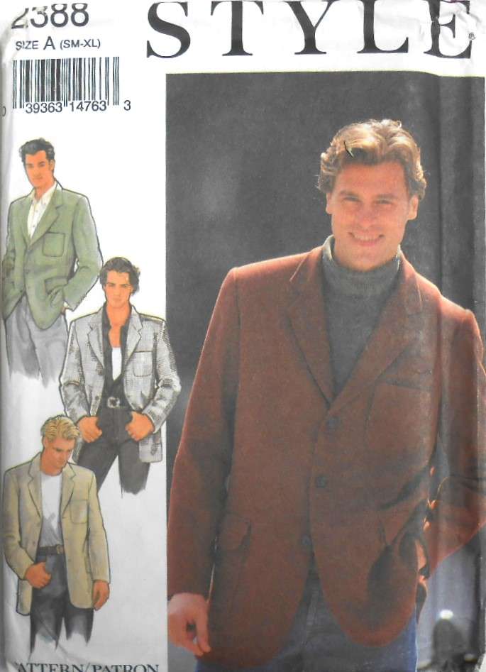 STYLE 2388 MENS JACKET SIZES SM-XL (34-48) COMPLETE-UNCUT-F/FOLDED