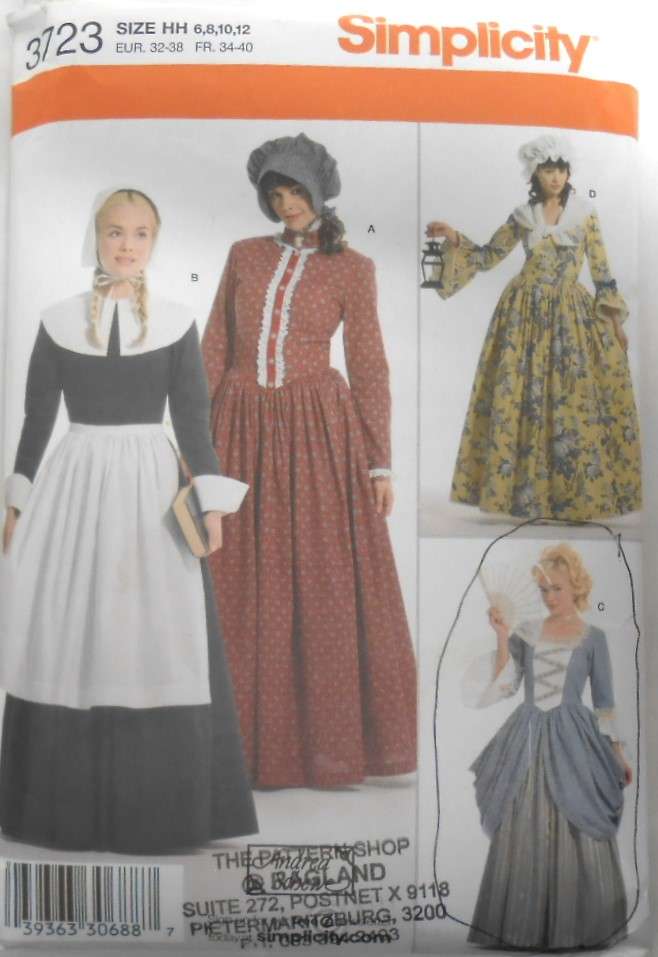 SIMPLICITY 3723 LADIES COSTUMES SIZE 8-8-10-12 COMPLETE-CUT TO 12