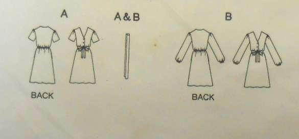 VOGUE 7714 PULLOVER V NECK DRESS+BELT SIZE 10-COMPLETE