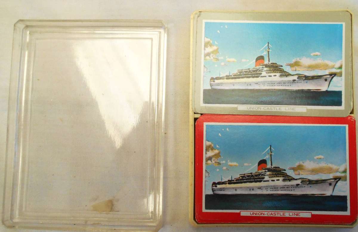 UNION CASTLE SOUVENIR COMPLETE DOUBLE PACK OF PLAYING CARDS FOR BRIDGE