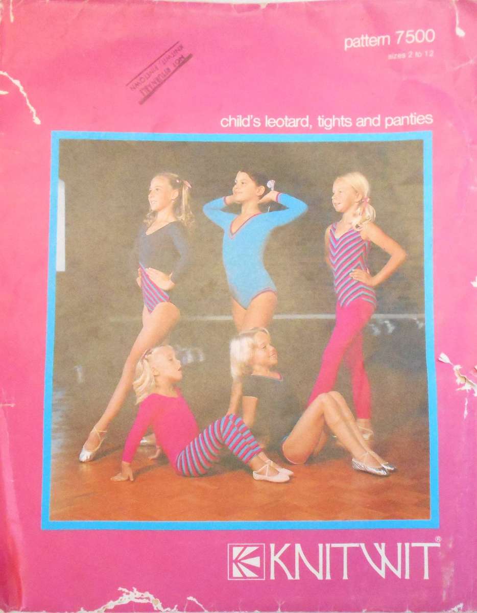KNITWIT PATTERN 7500 - CHILD'S LEOTARD-TIGHTS-PANTIES -SIZES 2-12 YEARS COMPLETE
