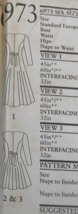 NEW LOOK PATTERNS 6973 FRONT BUTTON DRESS WITH VARIOUS NECKLINES SIZE 8-18-COMPLETE-UNCUT-F/FOLDED