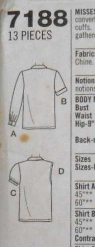 SIMPLICITY 7188 SET OF SHIRTS SIZE 12-14-16 COMPLETE-UNCUT-F/FOLDED