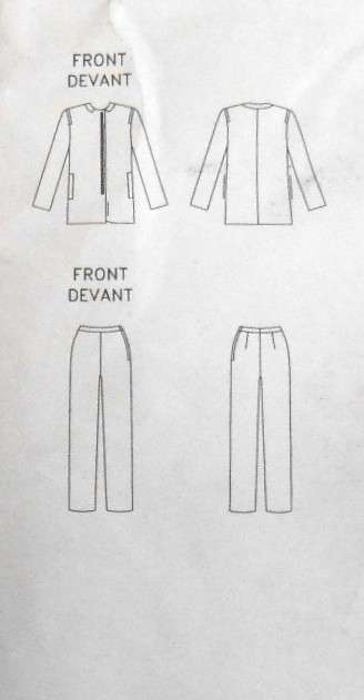 VOGUE 2332 CALVIN KLEIN-JACKET & PANTS SIZE 12-14-16 COMPLETE-CUT TO 16