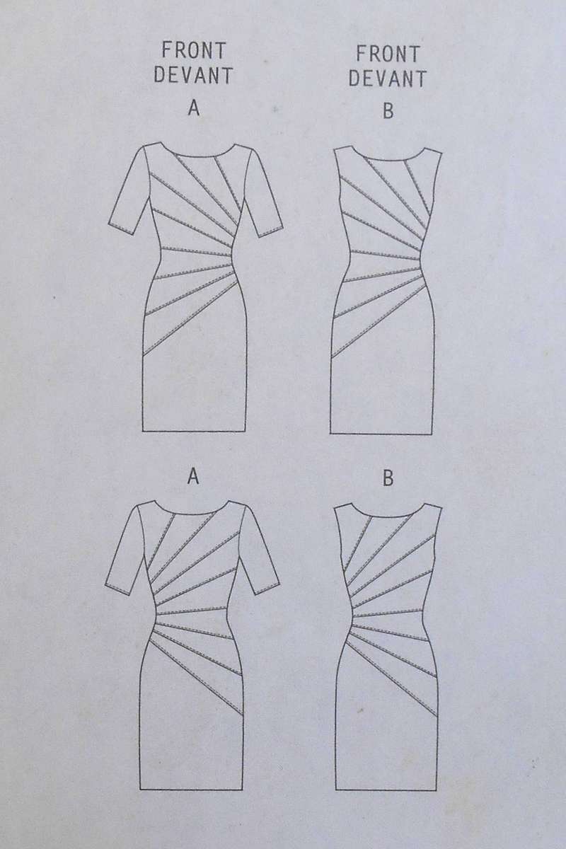 BUTTERICK B5559 STUNNING PULLOVER CLOSE FITTING DRESS SIZE 6-8-10-12 COMPLETE CUT TO 12