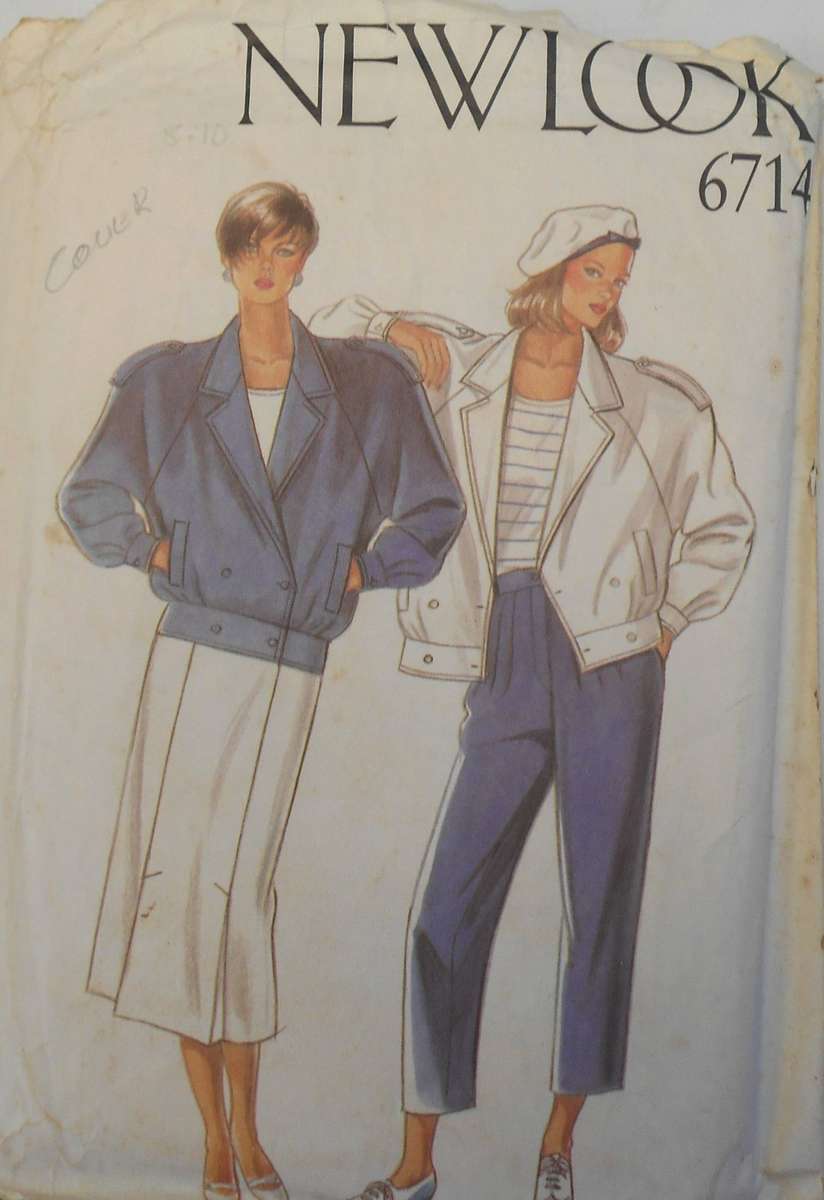 NEW LOOK PATTERNS 6714 COMBAT JACKET-SKIRT-PANTS SIZE 8-18 COMPLETE-JACKET TO 10, SKIRT & PANTS 18