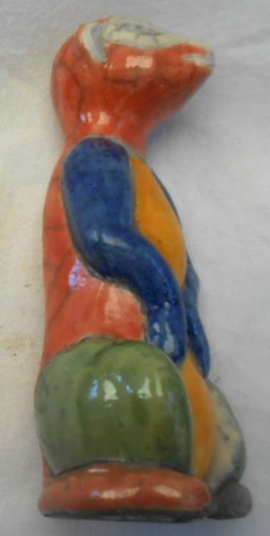 South African Raku Pair of colourful Meercats