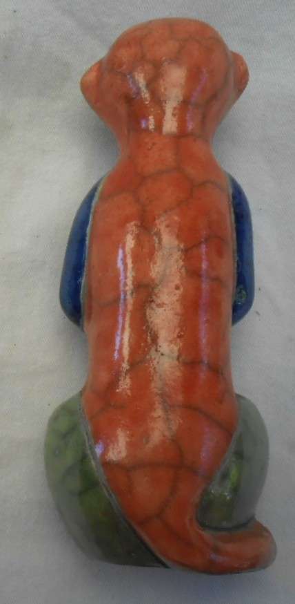 South African Raku Pair of colourful Meercats