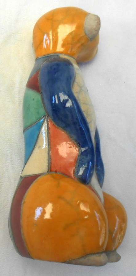 South African Raku Pair of colourful Meercats