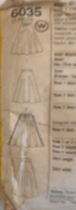 SIMPLICITY 6035 CIRCLE & HALF CIRCLE SKIRTS SIZE 10-12-14-COMPLETE-ZIPLOC