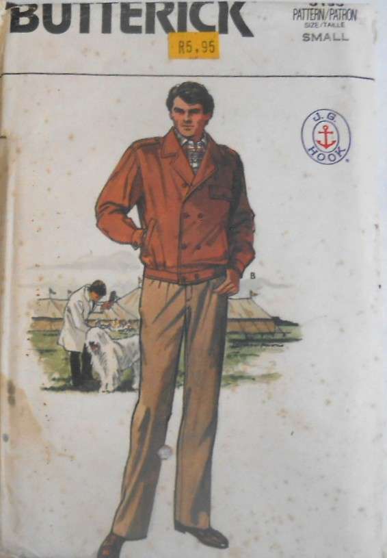BUTTERICK 3198 MEN'S JACKET & PANTS SIZE SMALL 38-40" COMPLETE-ONLY PANTS CUT