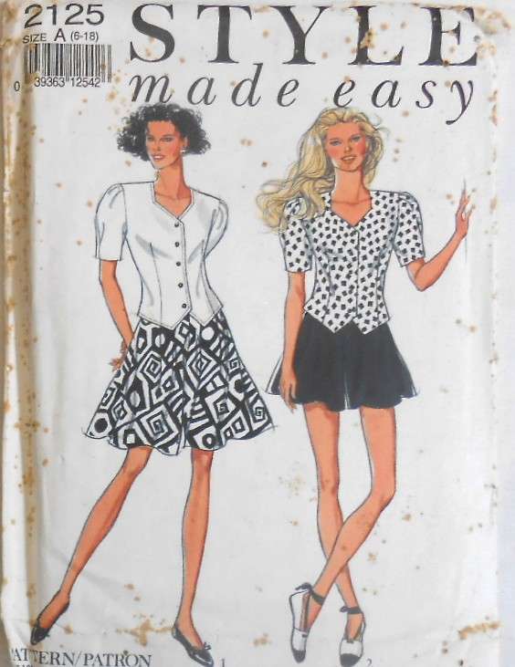 STYLE 2125 TOP WITH SWEETHEART NECKLINE-CULOTTES SIZE 6-16 COMPLETE-CUT TO 12