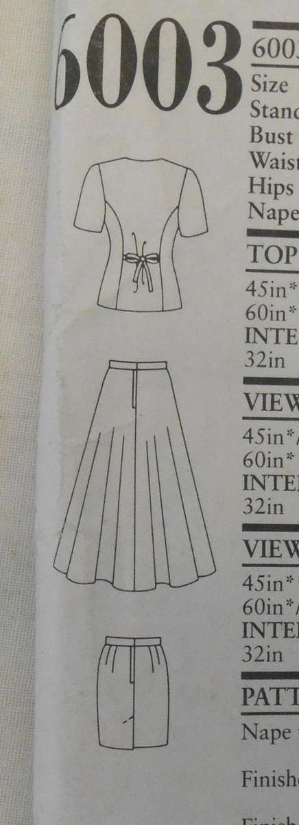 NEW LOOK PATTERNS 6003 TWO PIECE DRESS WITH SQUARE NECKLINE SIZE 8-18S COMPLETE UNCUT -F/FOLDED