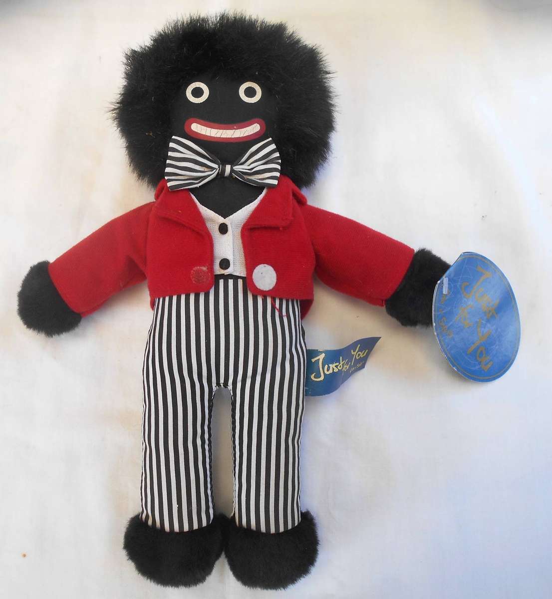 THREE VINTAGE TEDDY BEARS, GOLLY WITH LABEL & V/VINTAGE BUNNY RABBIT (SEE DESCRIPTIONS)