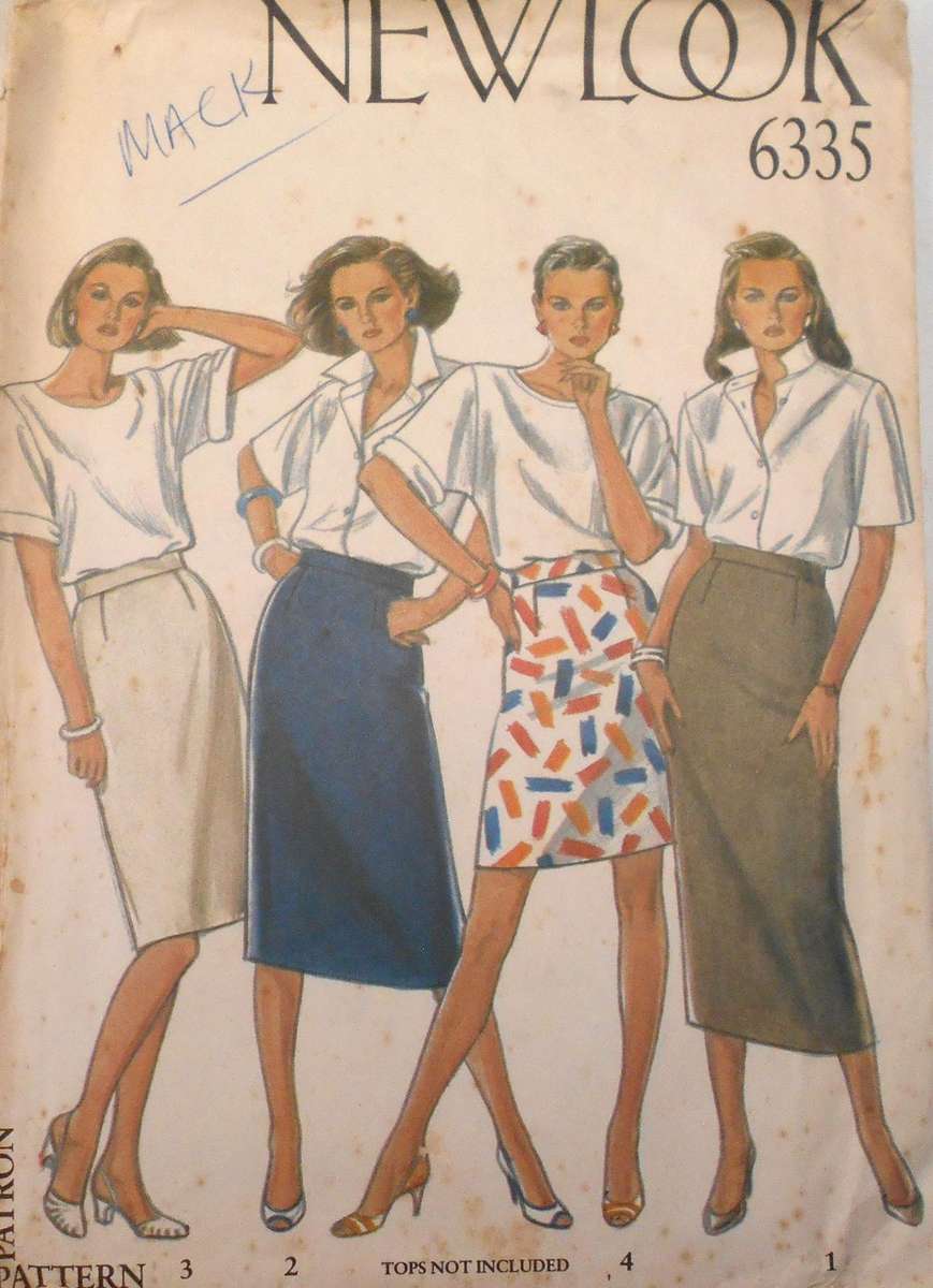 NEW LOOK PATTERNS 6335 SET OF SKIRTS SIZE 8-18 COMPLETE CUT TO 8