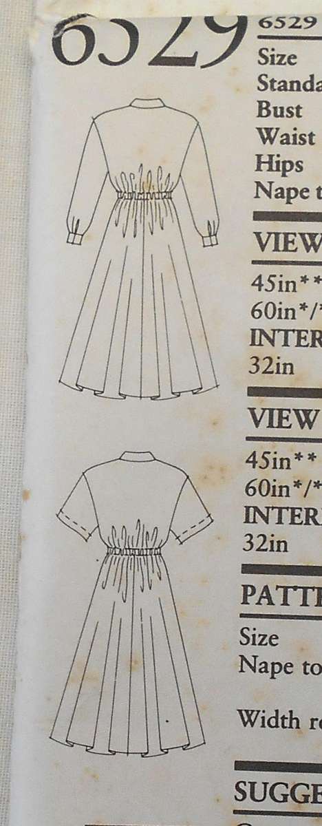 NEW LOOK PATTERNS 6529 SHIRT WAISTER DRESS SIZE 6-18 COMPLETE-UNCUT-F/FOLDED