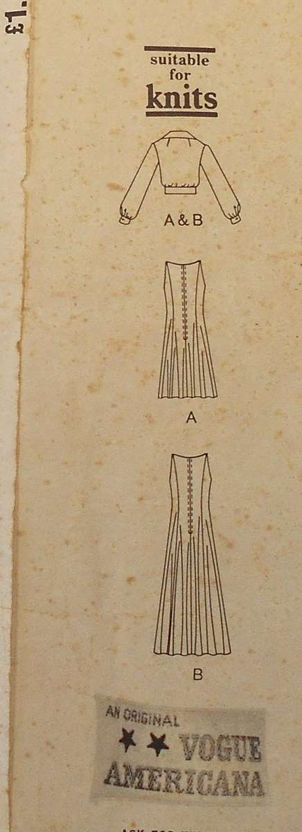 VOGUE AMERICANA 1117 EVENING DRESS & JACKET SIZE 12 BUST 34 COMPLETE-UNCUT-F/FOLDED