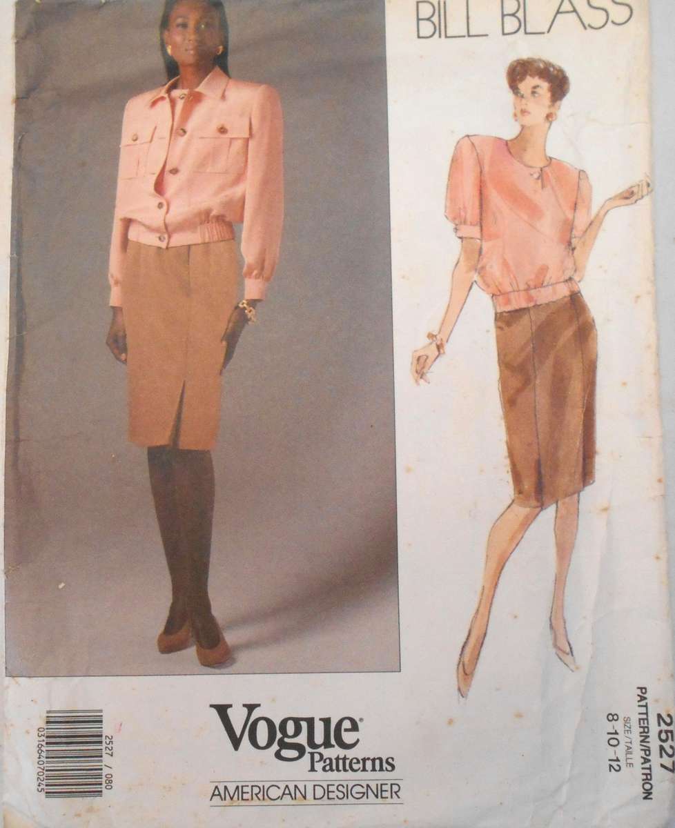VOGUE 2527 JACKET-TOP-SKIRT - SIZE 8-10-12 COMPLETE-UNCUT-F/FOLDED