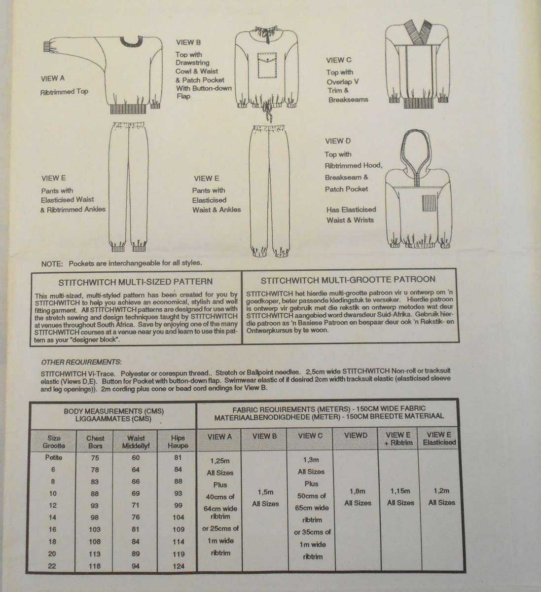 STITCHWITCH M301 LIFESTYLE TRACKSUITS SIZE 6-22 COMPLETE-UNCUT