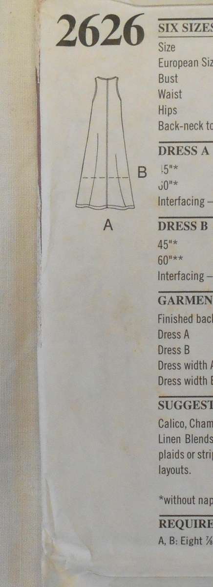 STYLE 2626 FRONT BUTTON FLARED DRESS SIZE 6-16 COMPLETE-UNCUT-F/FOLDED