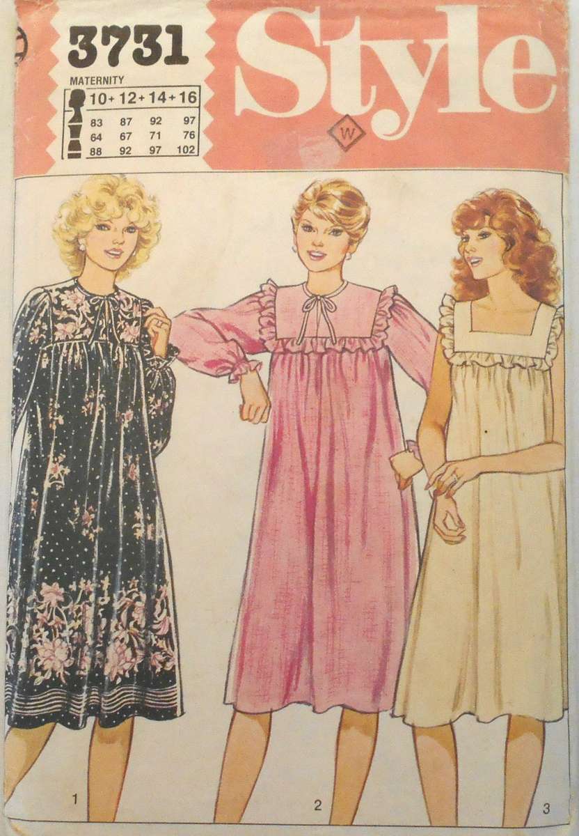 STYLE 3731 MATERNITY DRESS SIZE 10-12-14-16 COMPLETE-CUT TO 16