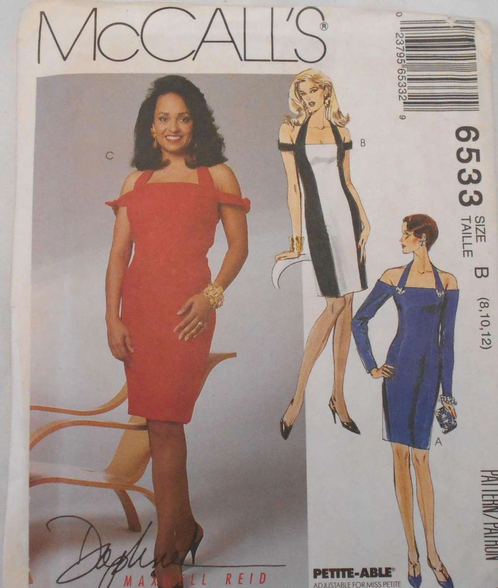 McCALLS 6533 STUNNING FITTED DRESS WITH STRAP FEATURE SIZE 8-10-12 COMPLETE-UNCUT-F/FOLDED