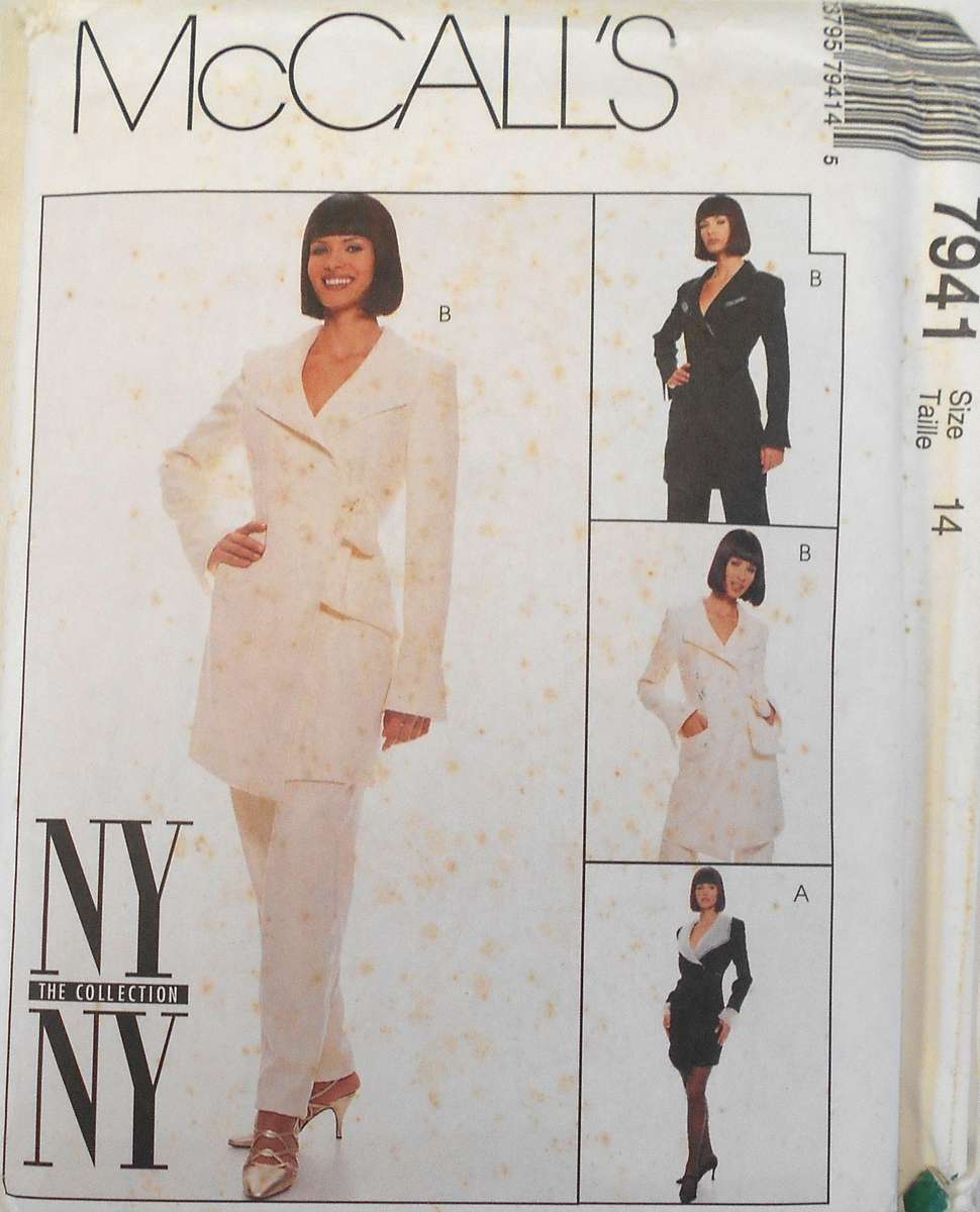 McCALLS 7941 LINED JACKET-DRESS-PANTS SIZE 14 COMPLETE-UNCUT-F/FOLDED
